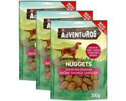 Purina Adventuros Nuggets Wild Zwijn - Multipack - Hondensnacks - 900g (3x300g)