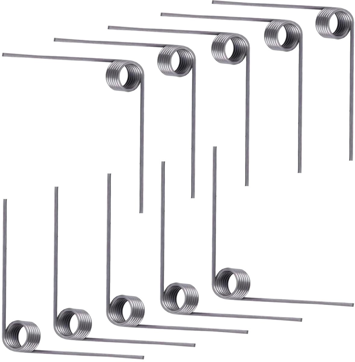 Torsieveren, Roestvrij Staal Torsieveer, Draaddiameter 0.7 mm, Buitendiameter 5 mm, 6 spoelen, Hoek 90 Graden