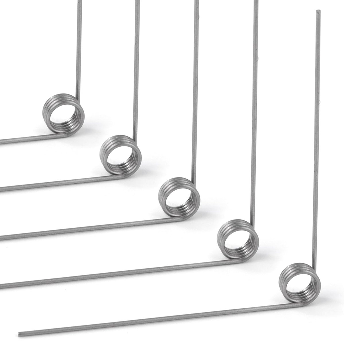 Torsieveren, draaddiameter 0,5 mm, binnendiameter 3 mm, armlengte 30 mm, hoek 90 graden, 4 omwentelingen, links, 0,5 x 3 x 30 mm