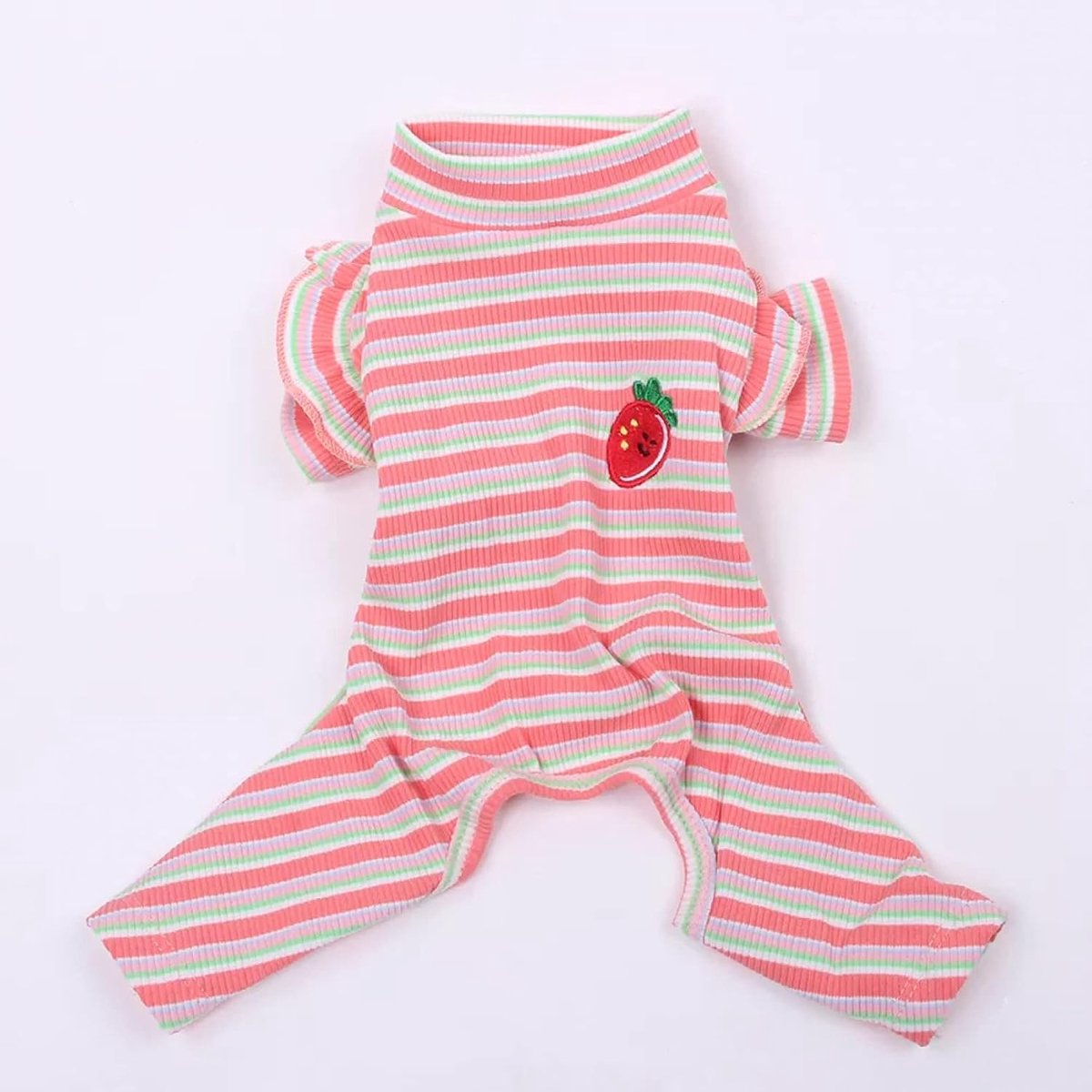 Meisje Honden Katten Jupmsuit Pyjama Gestreept Aardbei Ontwerp Kat Puppy Trainingspak T-Shirt Geschikt voor Kleine, Middelgrote en Grote Honden Of Katten Halloween