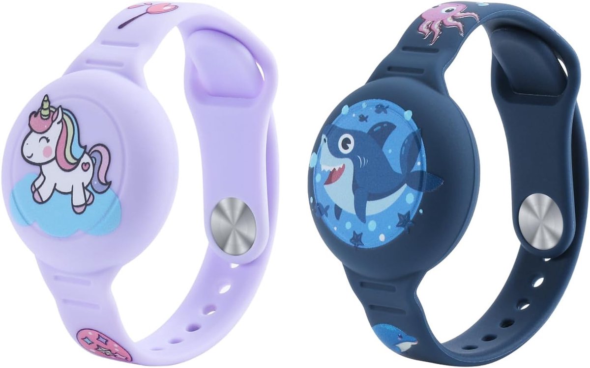 2 Stks Geldt voor Air Tag-Armband Voor Kinderenbeschermhoes Van Siliconen, Waterdicht Anti-verlies En Krasbestendig, Compatibel Met AirTag-Tracking Geschikt Voor Kinderen En Ouderen