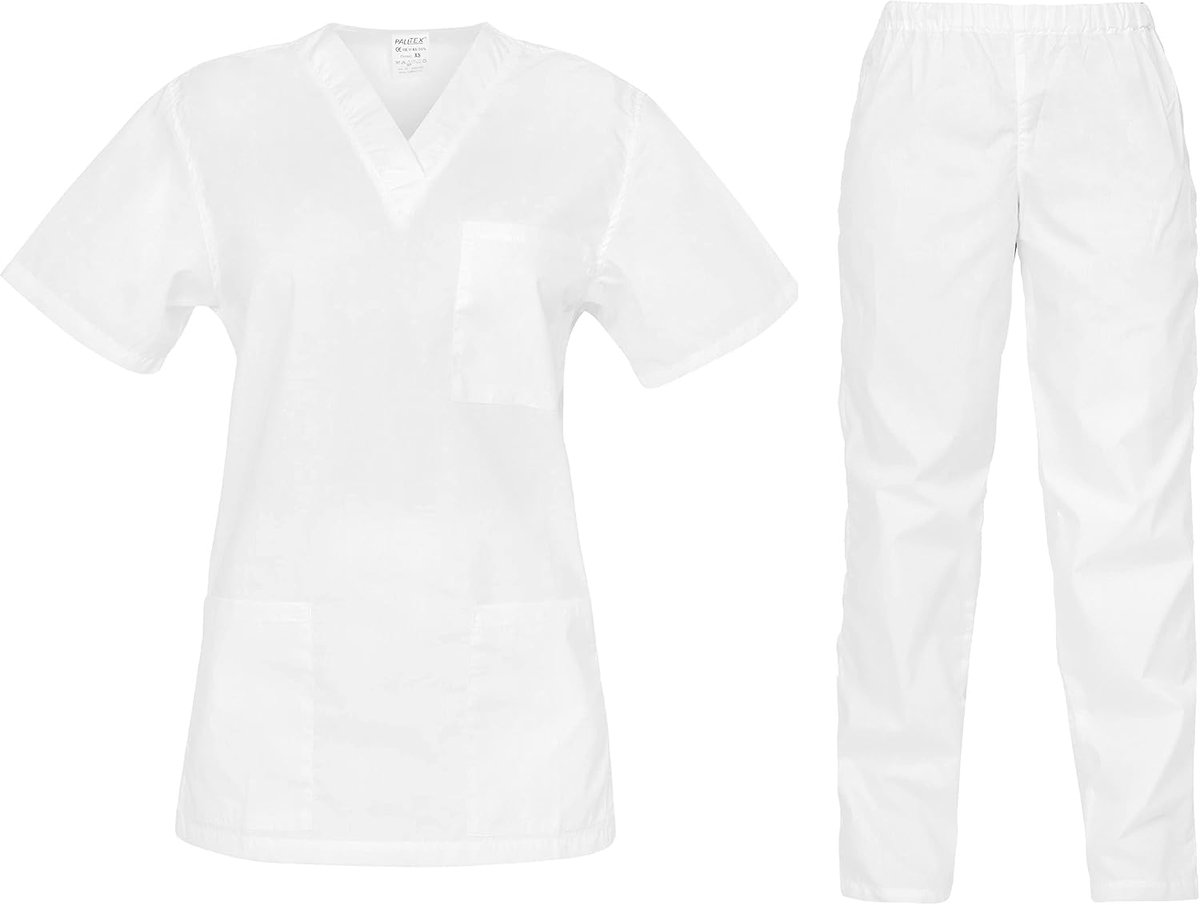 Cesare Unisex Scrub set Medische Uniformen slip-on jack + slipbroek set geneeskunde uniform slipjack bovendeel met broek medische beroepskleding