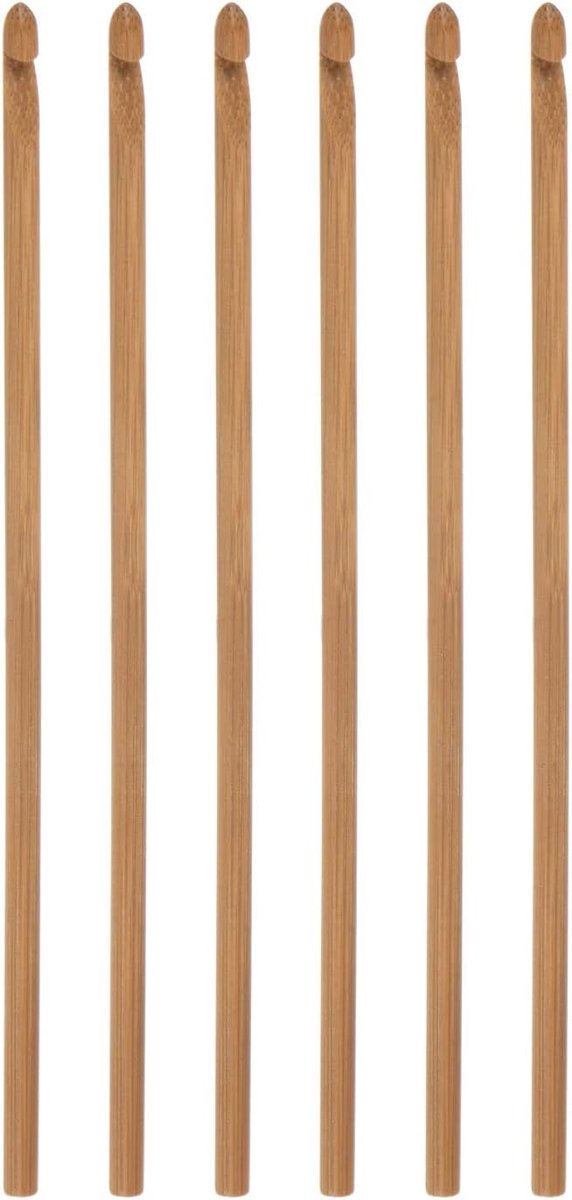 Sourcing map 6 stuks haaknaalden bamboe hout 4,5 mm breinaalden voor doe-het-zelf knutselgaren