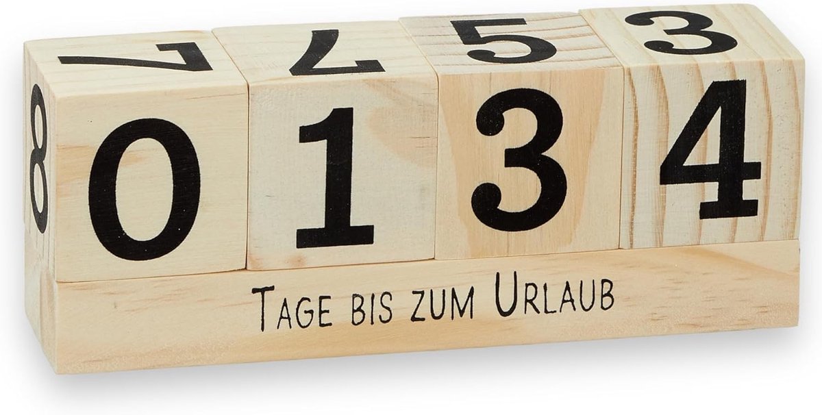 Jaarlijkse countdown kalender kubus - Houten tafelkalender - Duurzaam design - SnelShoppen