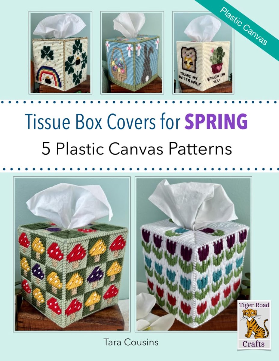 Box Covers for SPRING: 5 Plastic Canvas Patterns