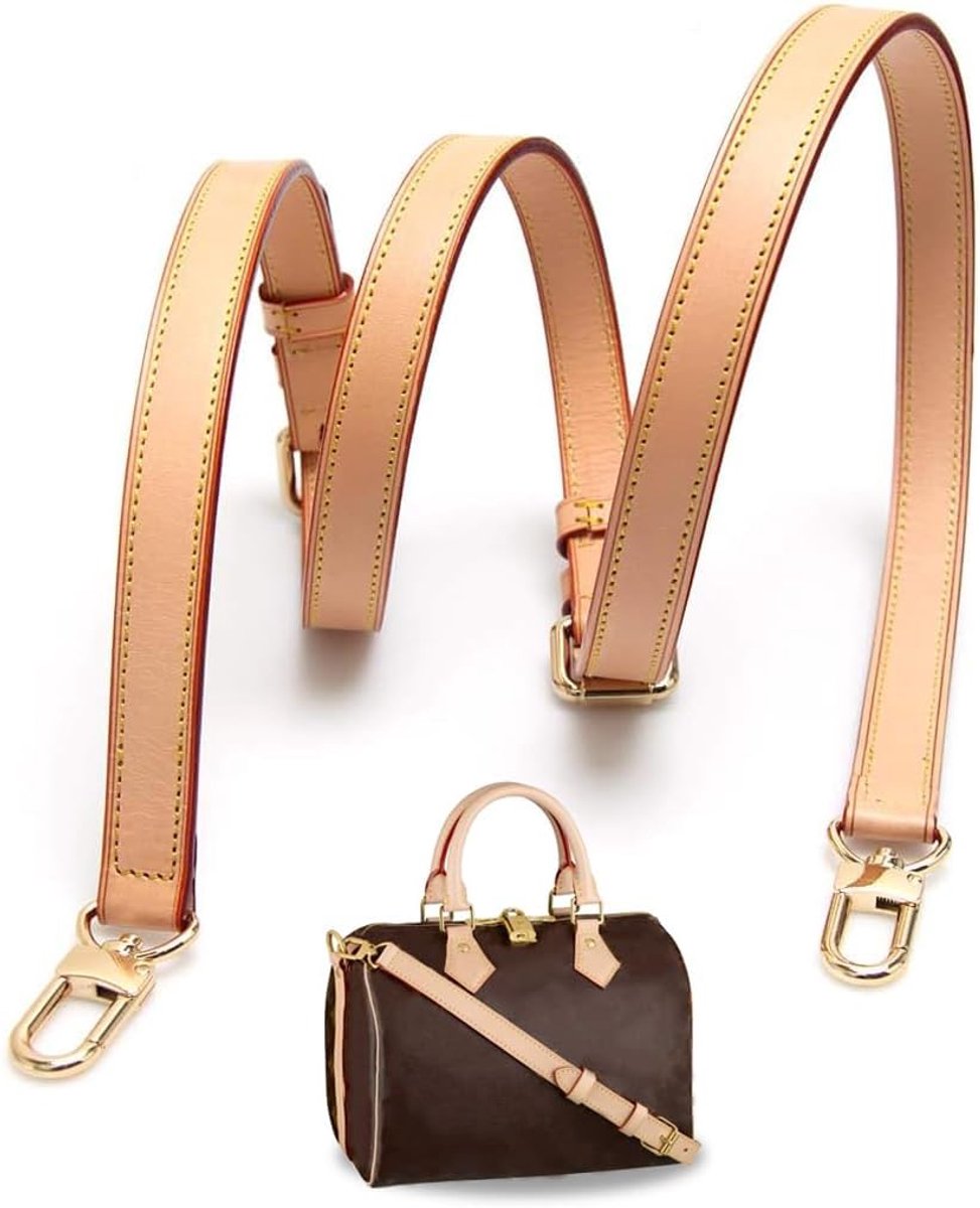 riem van leer voor Speedy, Favorite MM, Nano Pochette, Metis en Crossbody tassen (102-120 cm, 1,5 cm breed, goudkleurig
