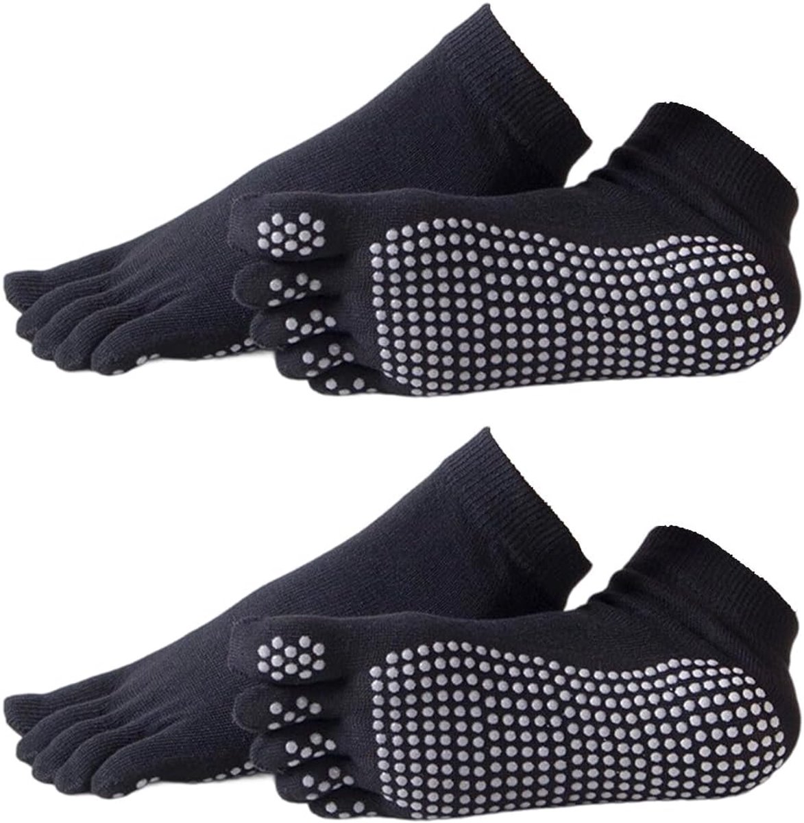 Sokken voor dames, antislip, ademend, enkelhoog, voor yoga, yoga, sport, meerkleurig, eenheidsmaat
