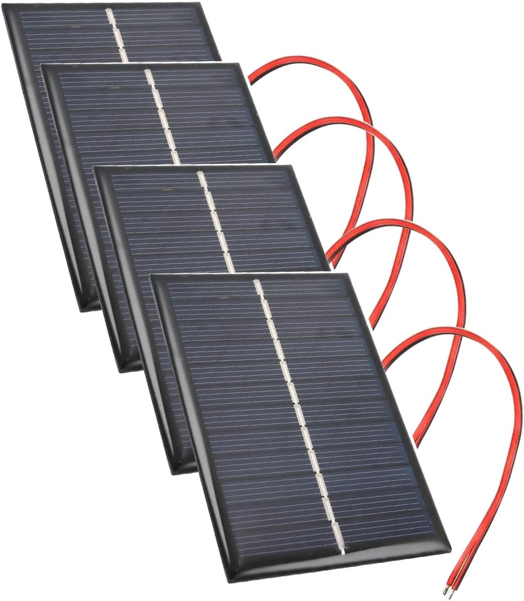 4 stks 6V 100MA 90 * 60mm Polykristallijn Micro Mini Zonnepaneel voor Zonne-energie, DIY Thuis, Wetenschap Projecten