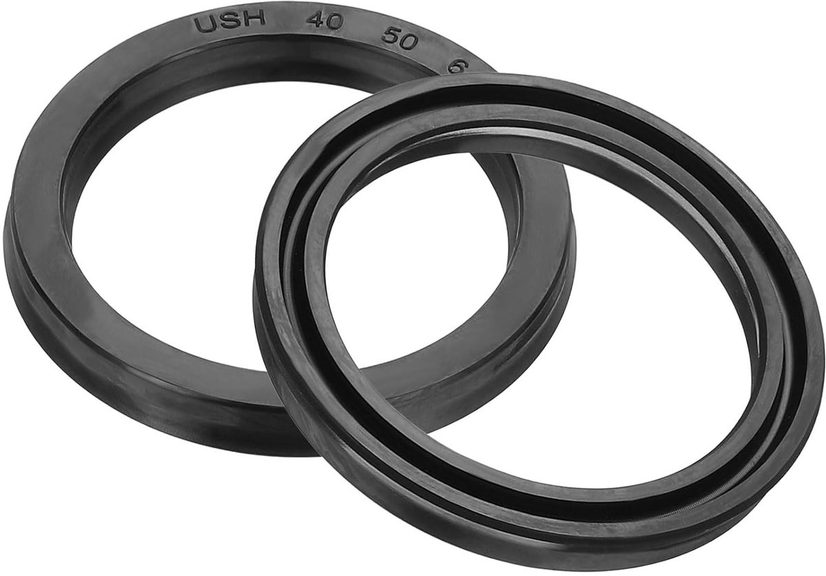 Olieafdichting 40 x 50 x 6 mm, 2 stuks lipafdichtingen, nitrilrubberen afdekking, radiaalasschijf, afdichting voor cilinder, automobielmotor, afvoerschroef, zwart
