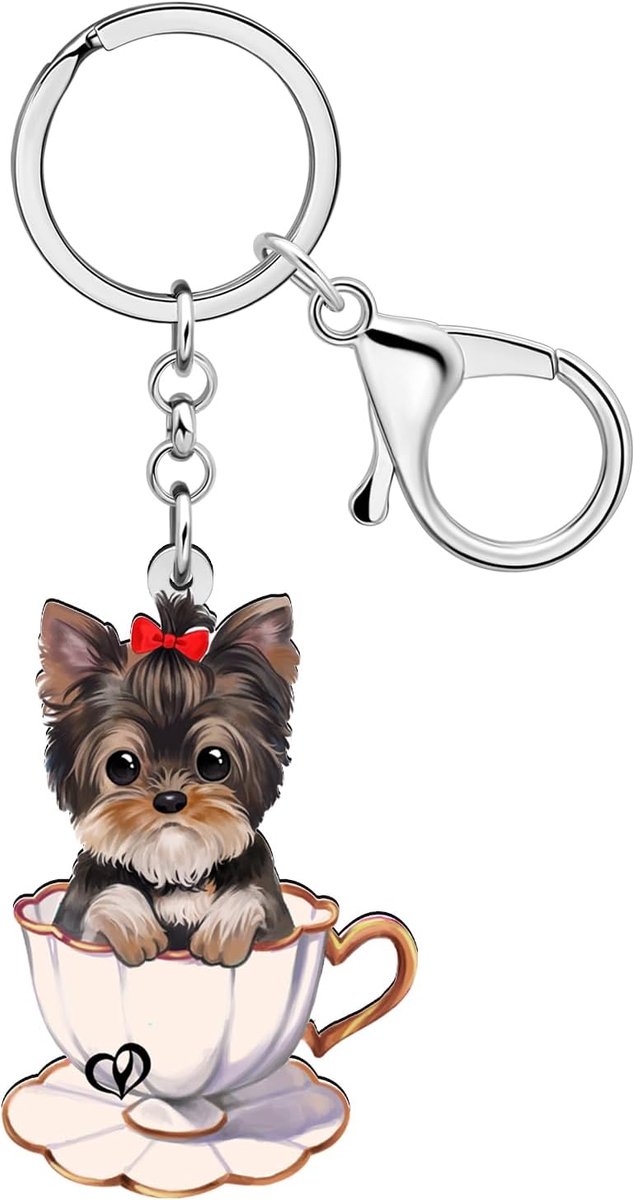 Acryl Hond Sleutelhanger Accessoires Leuke Pet Puppy Sleutelhanger Voor Vrouwen Meisjes Hond Liefhebbers Portemonnee Auto Sleutelhanger Geschenken