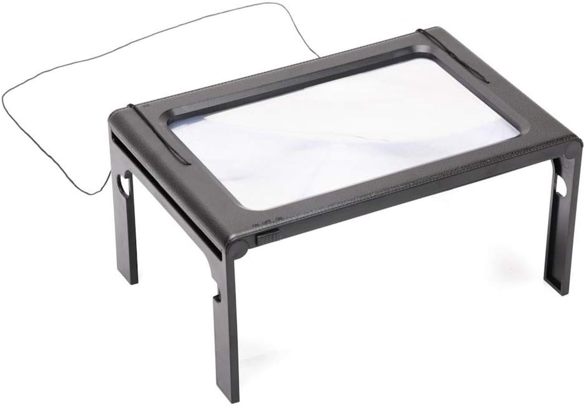 Tafelmagnifier 2.5x - Met LED verlichting - Staand en opvouwbaar - Ideaal voor lezen - SnelShoppen