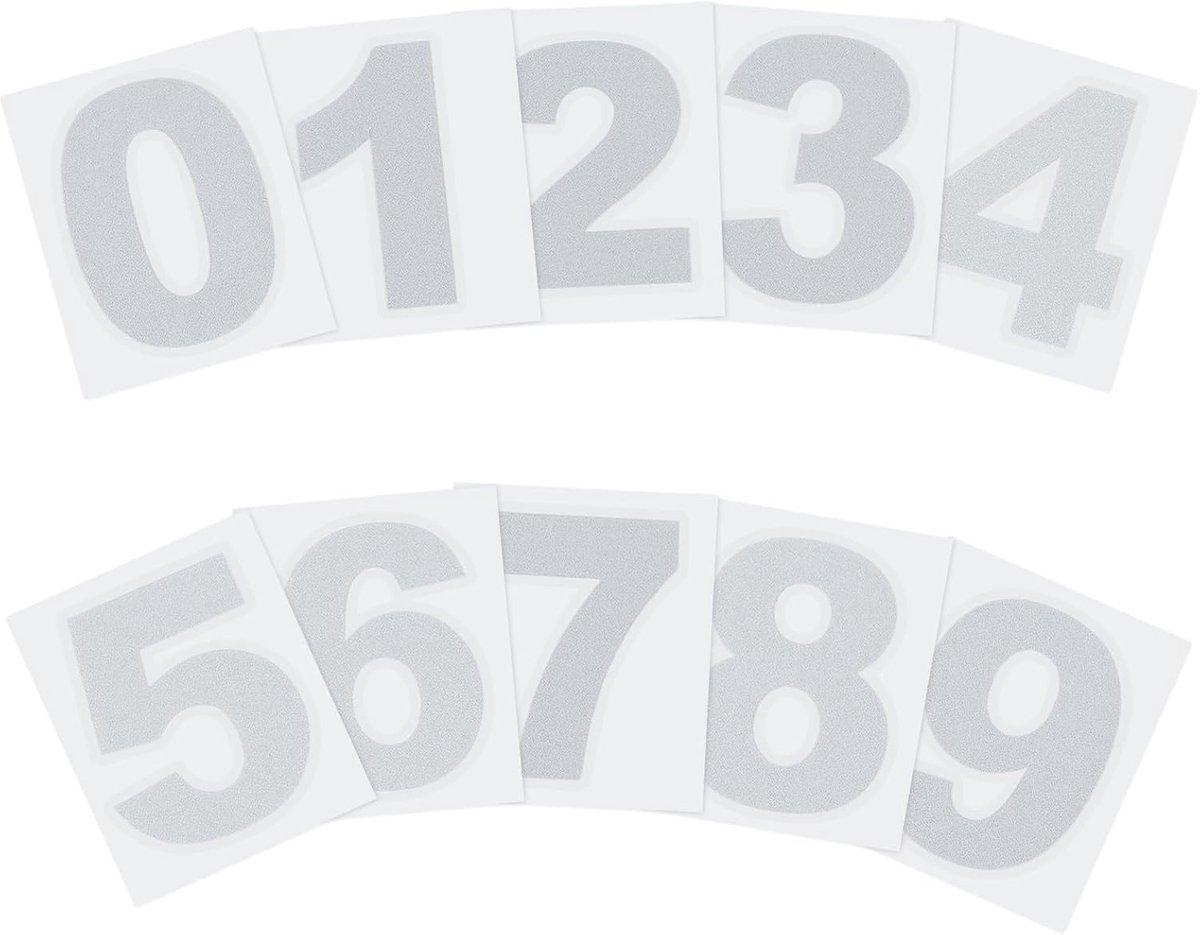 4 cm Reflecterende cijferstickers 0-9, 2 set vinyl brievenbus nummer stickers zelfklevende stickers voor buiten auto's deuren ramen borden binnen buiten, reflecterend zilver