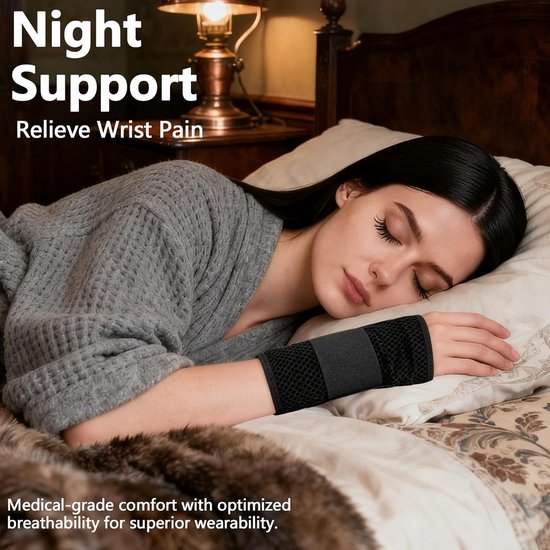 Polssteun met metalen spalk, ademende polsspalk voor peesontsteking, bandage en carpaal tunnelsyndroom, polsbandage ter verlichting van pijn voor dames en heren (links, S) — afbeelding 4
