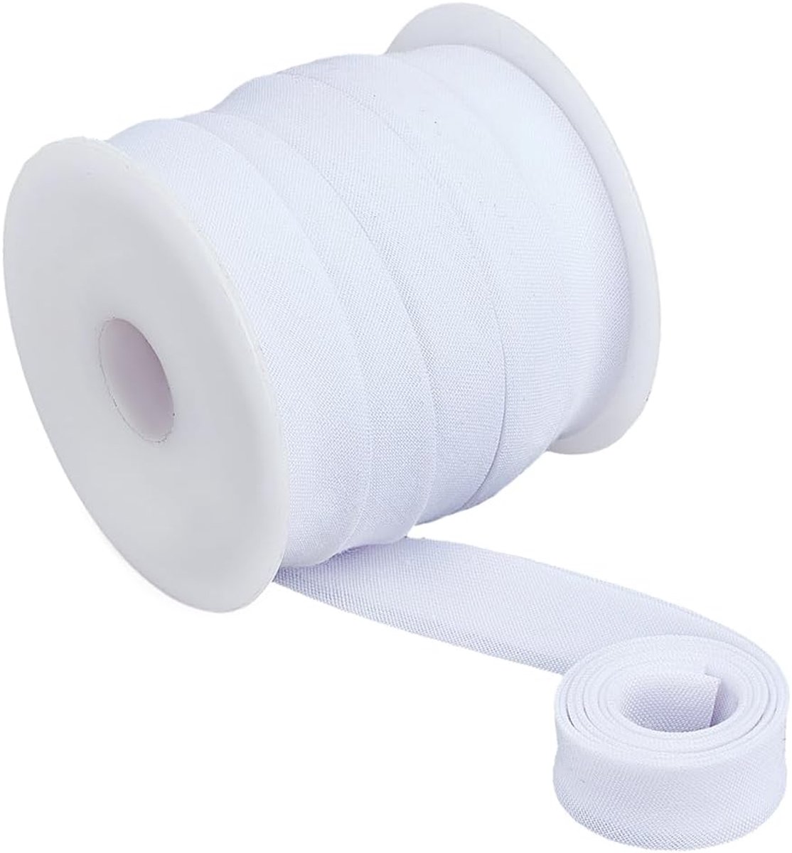 Biaisband, Witte Biaisband Polycotton Binding Tape Hemming Lint Opvouwbare Trim DIY Kledingstuk voor Ambachtelijke Naaien Hemming Piping Quilten Naaien