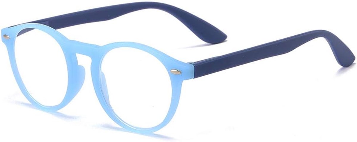 Retro leesbril dames heren vintage leeshulp visuele hulp werkbril nerdbril hoornbril met sterkte, 1 stuk blauw.