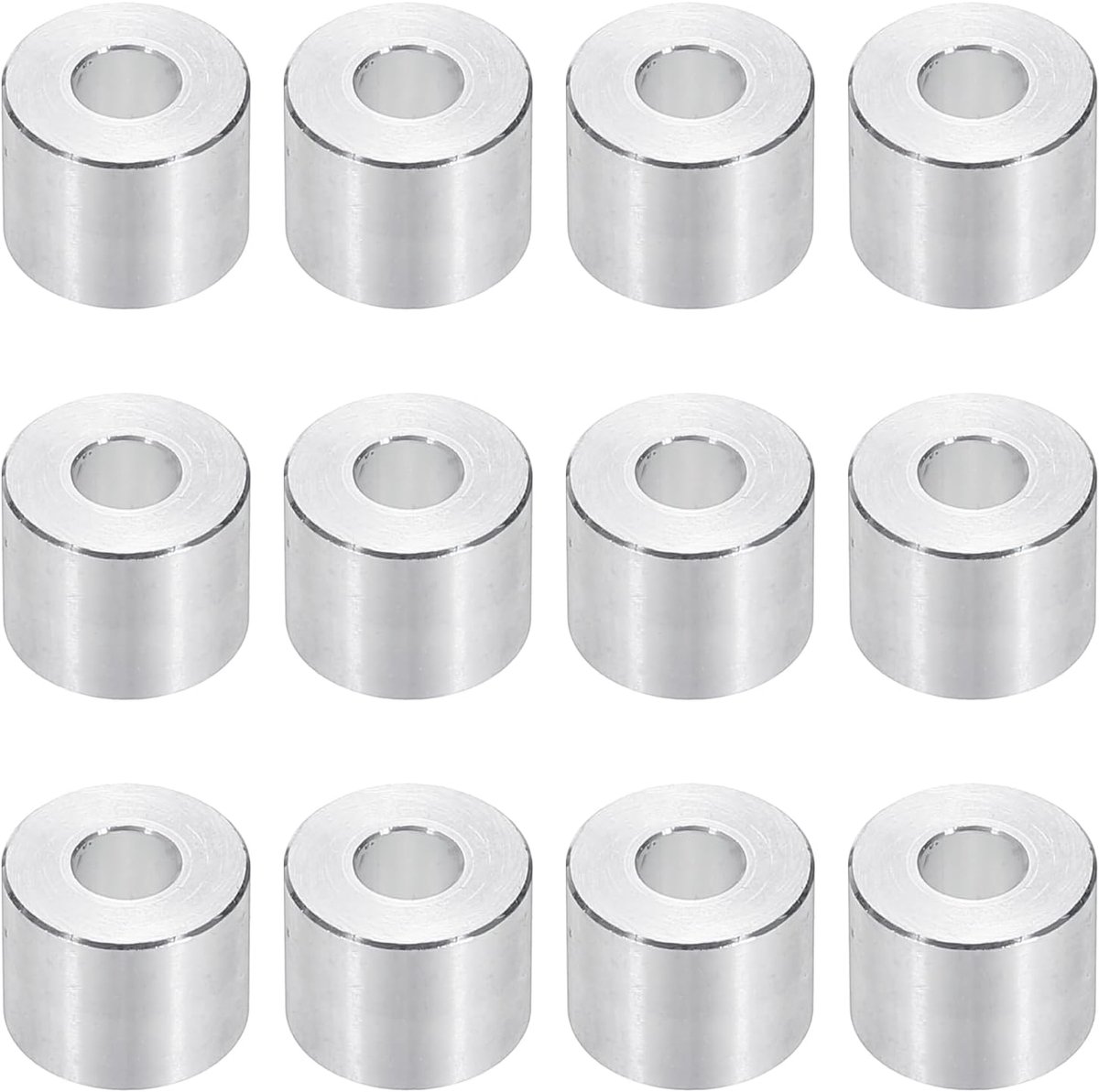 M6 Aluminium Spacers, 12 Stks Metalen Spacers Aluminium 6.2mm ID x 15mm OD x 12mm L Aluminium Spacer Schroef Standoff Ronde voor 1/4 of M6 Schroefbouten