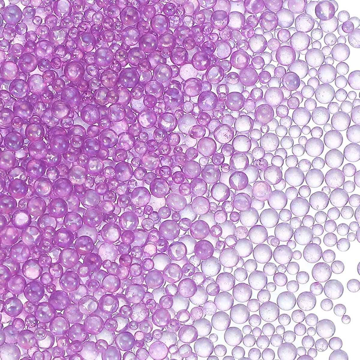 1-3 mm mini glazen bellenkralen 200 g kleine iriserende kralen zonder gat waterdruppelballen voor doe-het-zelf knutselen nail art hars vulstof, lichtpaars