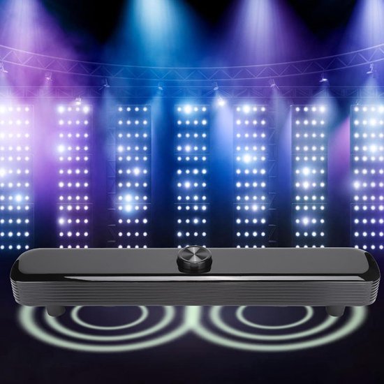 Mini Soundbar - PC Luidspreker Subwoofer - Muziek Luisteren - Dubbele Subwoofer - 48 x 12 x 9 cm - Zwart van MINI — afbeelding 3