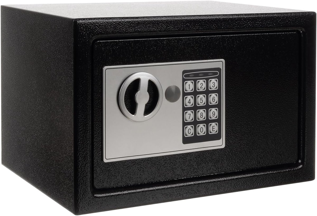 Home safe XL - elektronische kluis met combinatie- en sleutelcode - dubbele beveiliging - SnelShoppen