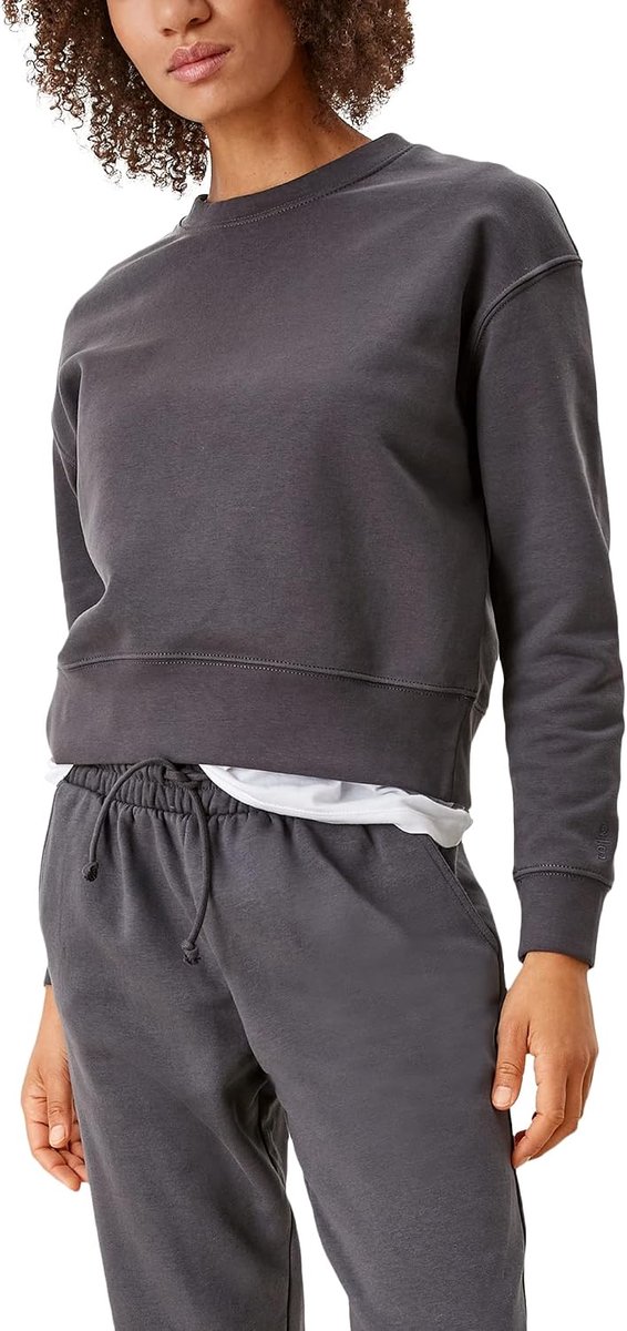 Designed by Dames lange mouwen loose fit sweatshirt, grijs/zwart, XL