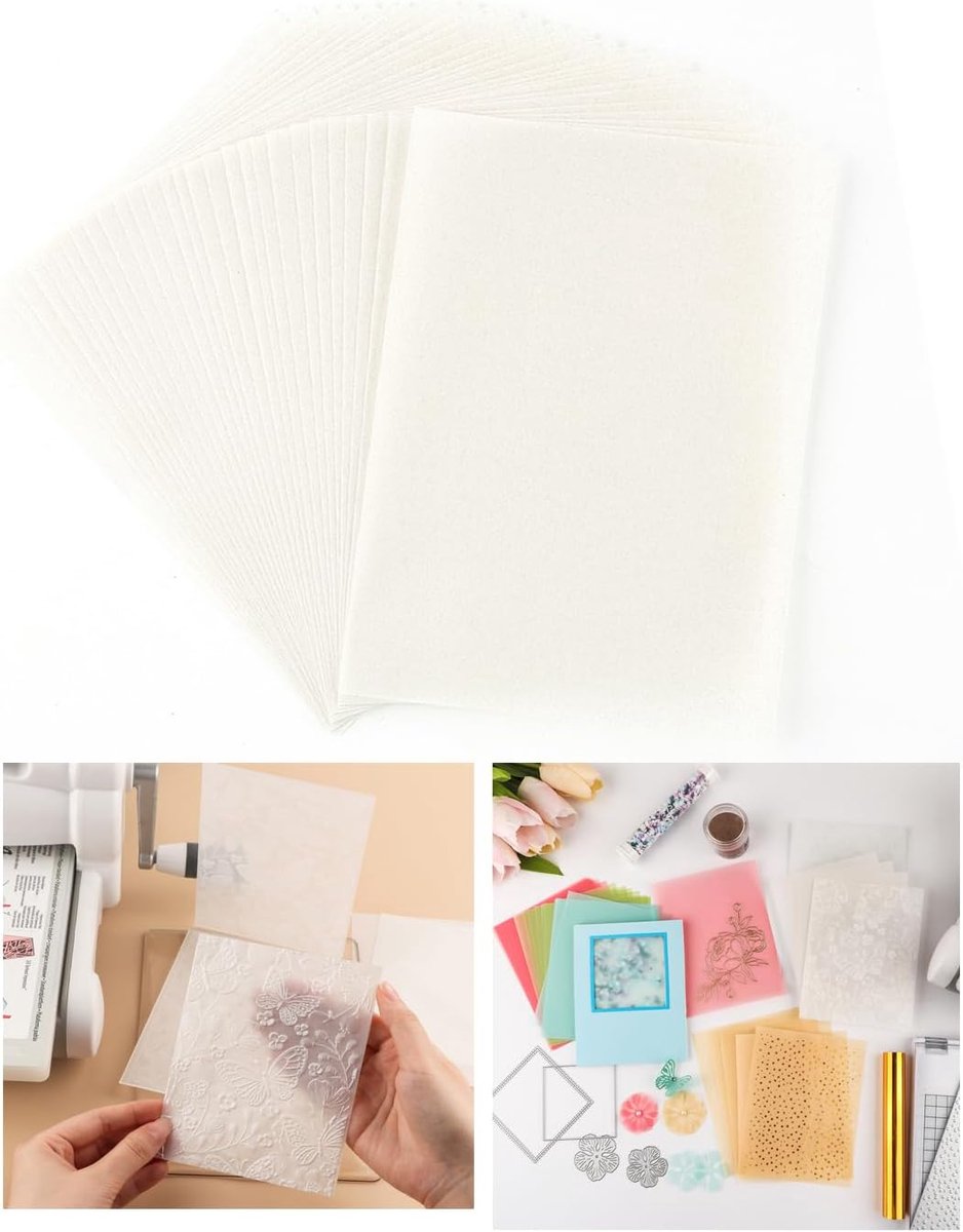 60 vellen/set doorschijnend vellum papier, mat glad vellum papier afdrukbare vellums voor doe-het-zelf uitnodigingen wenskaarten kaart overlays, tekening, envelop (licht zilver 10,79 x 14 cm