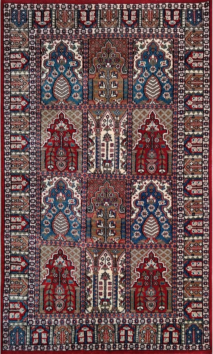 Wollen tapijt 3x5ft Rode Hamadan