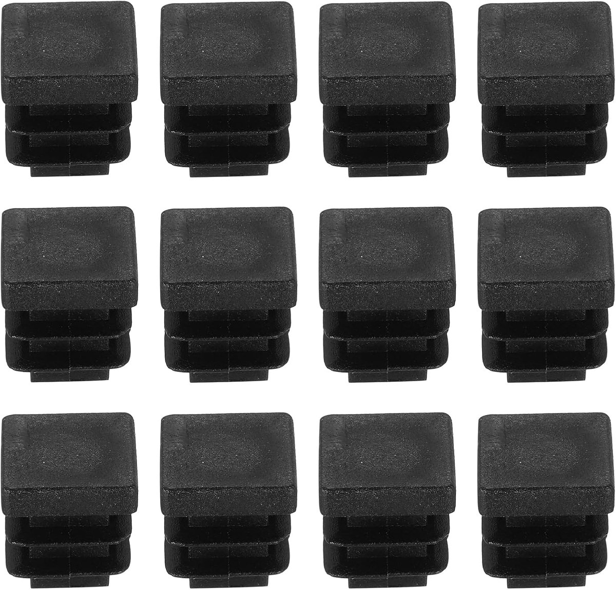 20 stuks 1/2 inch (13 mm) buisstoppen voor vierkante stoelen, vierkante gaten van kunststof, diameter zwart, voor meubels, buizen, tafels, stoelen
