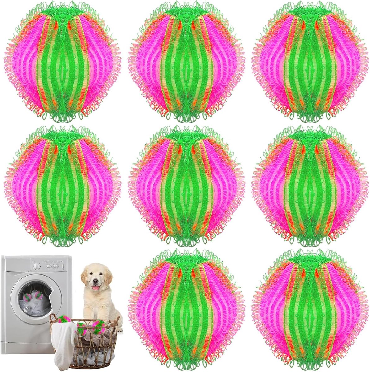 Haarverwijderaar Voor de Wasmachine, Haaropvangballen Voor de Wasmachine, Haarverwijderingsballen, Verwijdert Effectief Katten, Honden en Ander Haar van Beddengoed en Kleding (Veelkleurig)