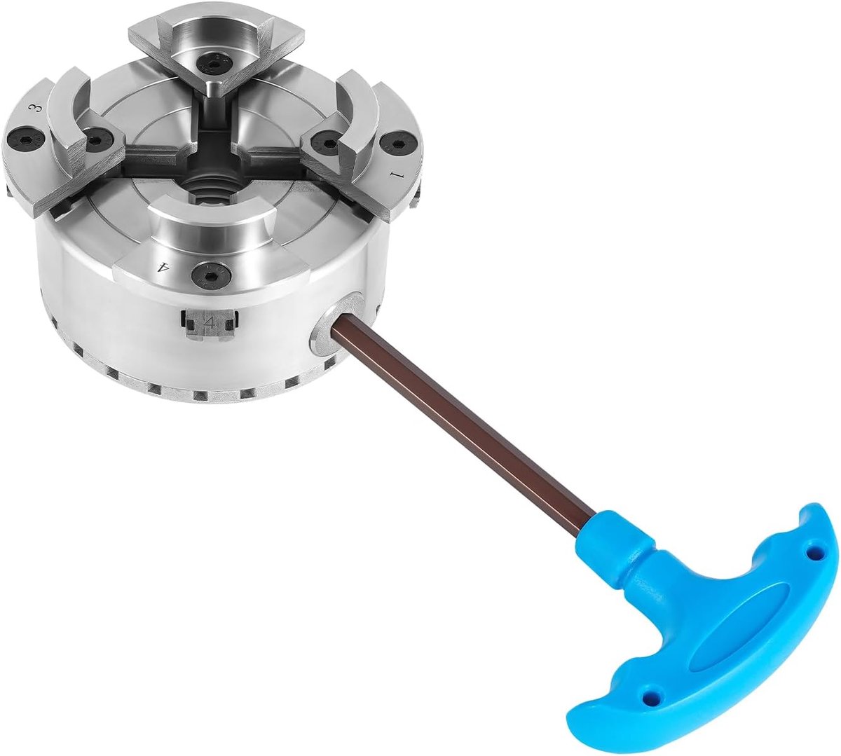 4-kaken zelfcentrerende spanhouder 96-125 mm 40cr-staal klauwplaat 3000 rpm M33 schroefdraadgat draaikop met 2 moersleutels schroef voor houten draaibanken gebruikt