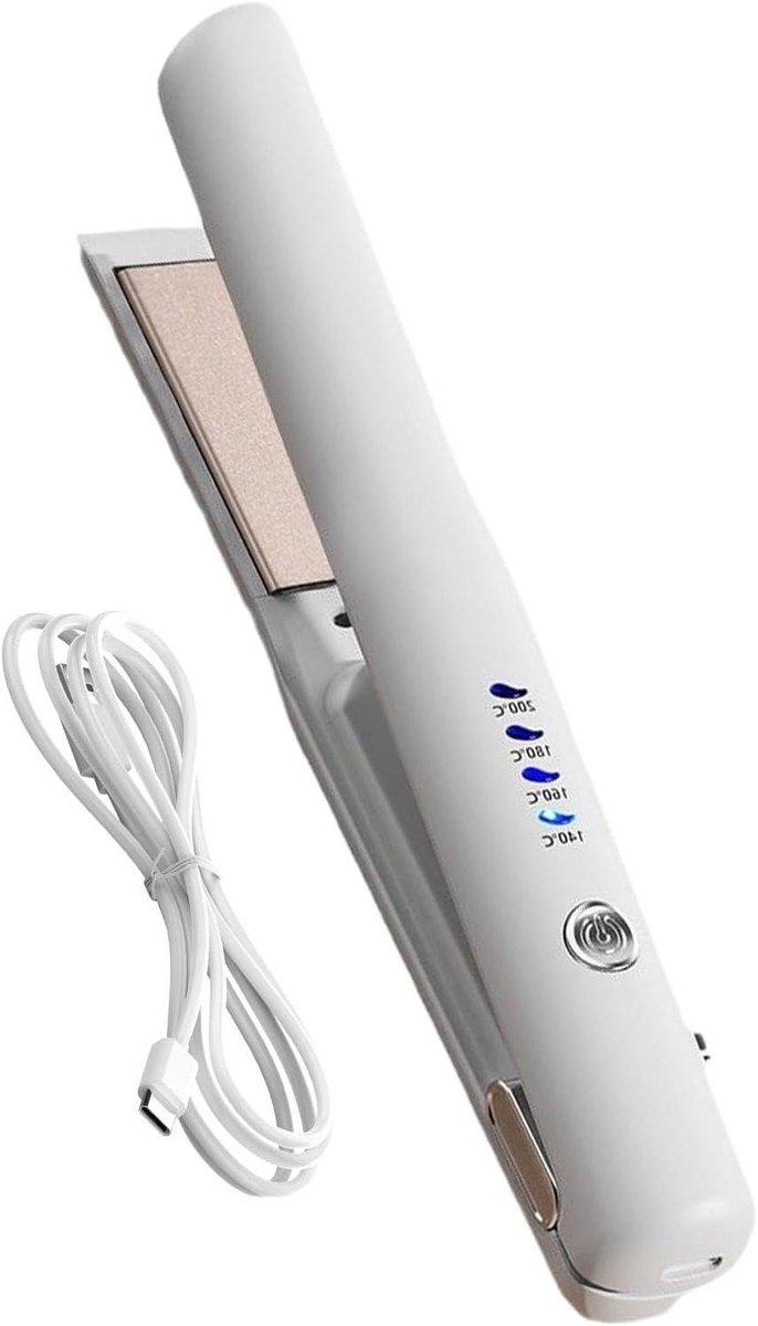 Draadloze Stijltang Krultang - Haarstyler Reisstyler - Haar Snel Stylen - 4 Temperatuurstanden - 22 cm - Zwart