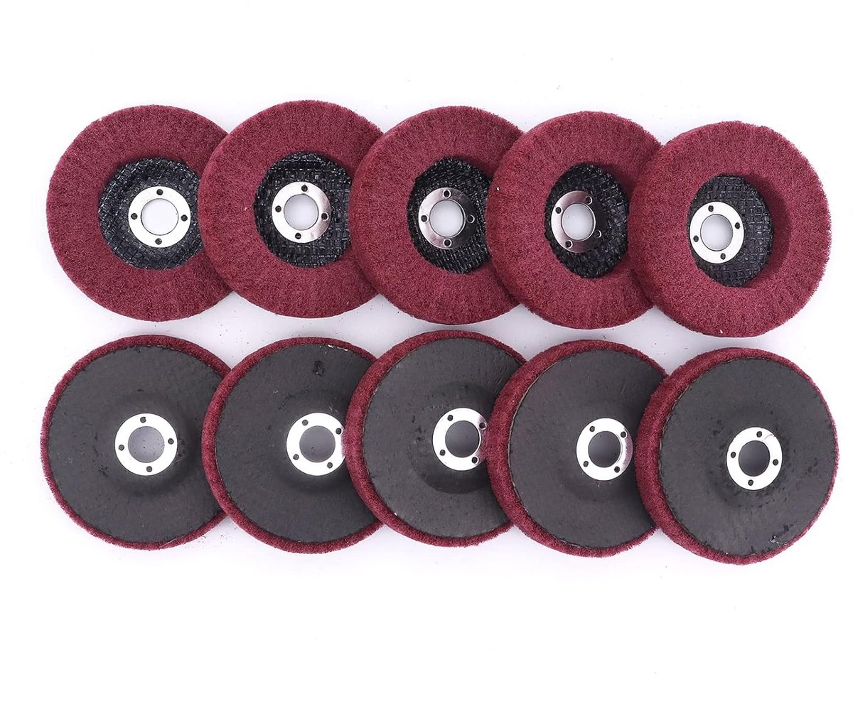 10 stuks 4 inch 100 mm polijstschijf polijstwiel voor roestvrijstalen haakse slijper