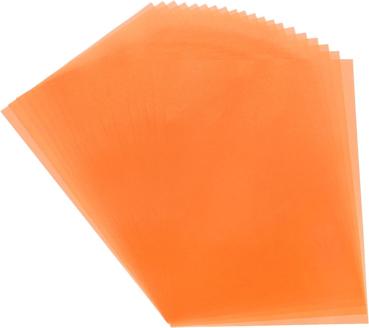 Gekleurd zijdepapier, 40 vellen, transparant, oranje, 8,5 x 11 cm, bedrukbaar zijdepapier, transparant, voor het bedrukken van bruiloftsuitnodigingen, inkjet- en laserprinters