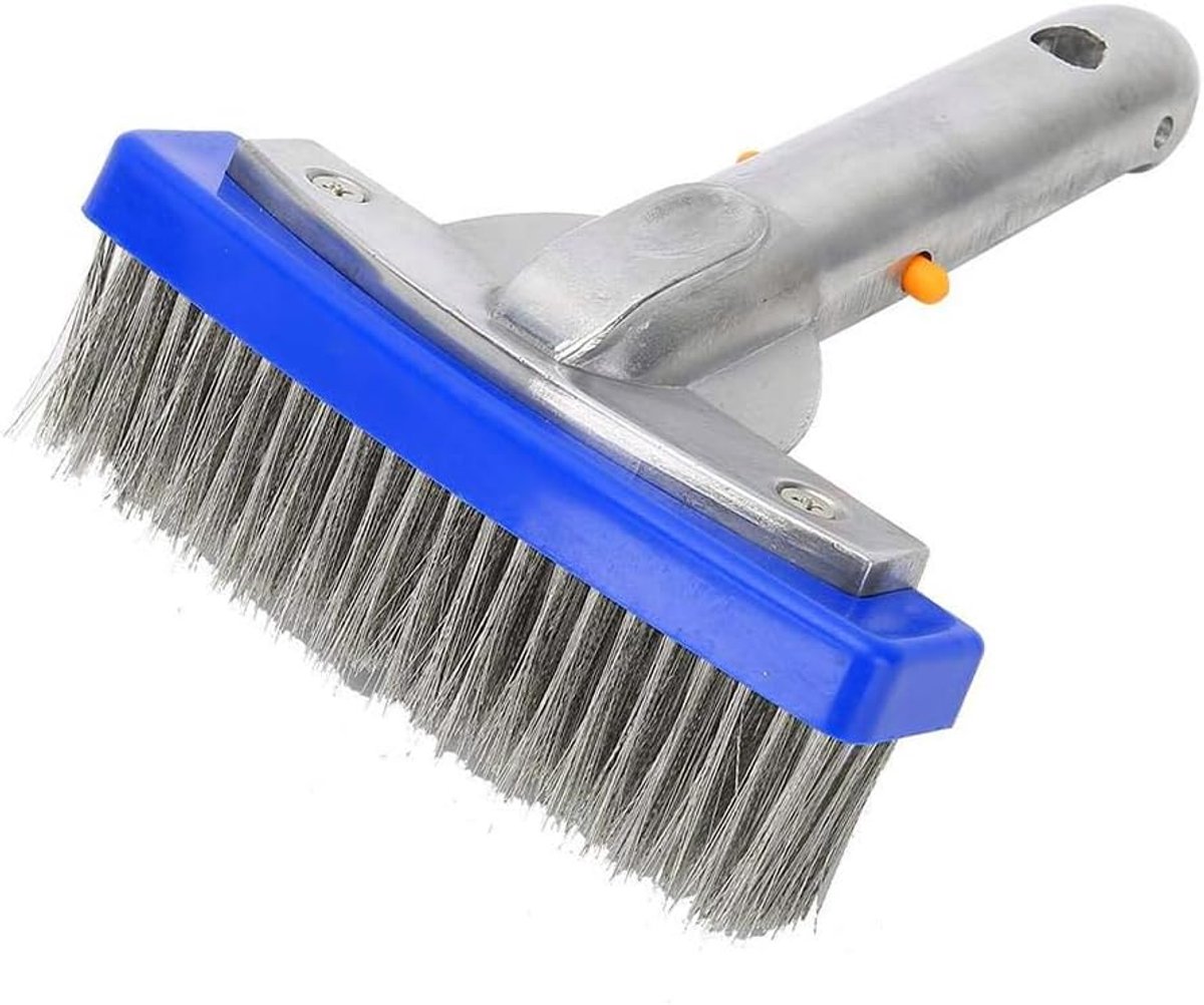 Pool Brush, 5" Zwembadborstelkop, Zwembadreinigingsborstel, Robuuste Zwembadborstel van Roestvrij Staal, Zwembadreinigingsborstel voor Muren/Tegelvloeren