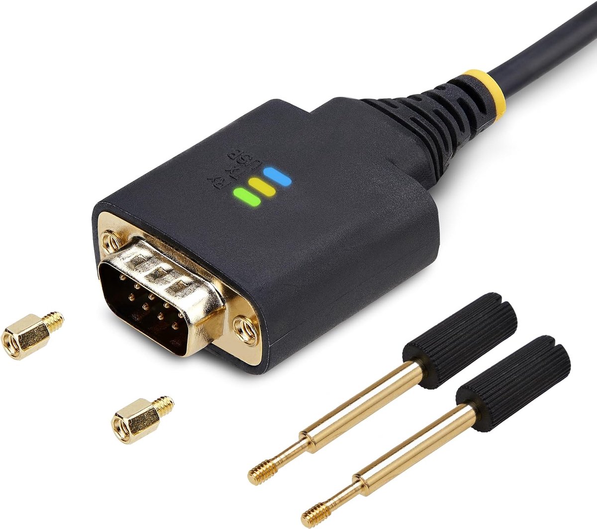 1m USB naar Serieel Adapterkabel, FTDI (1P3FFCB-USB-SERIAL) | COM Retention, LED Indicators, Verwisselbare DB9 schroeven/moeren