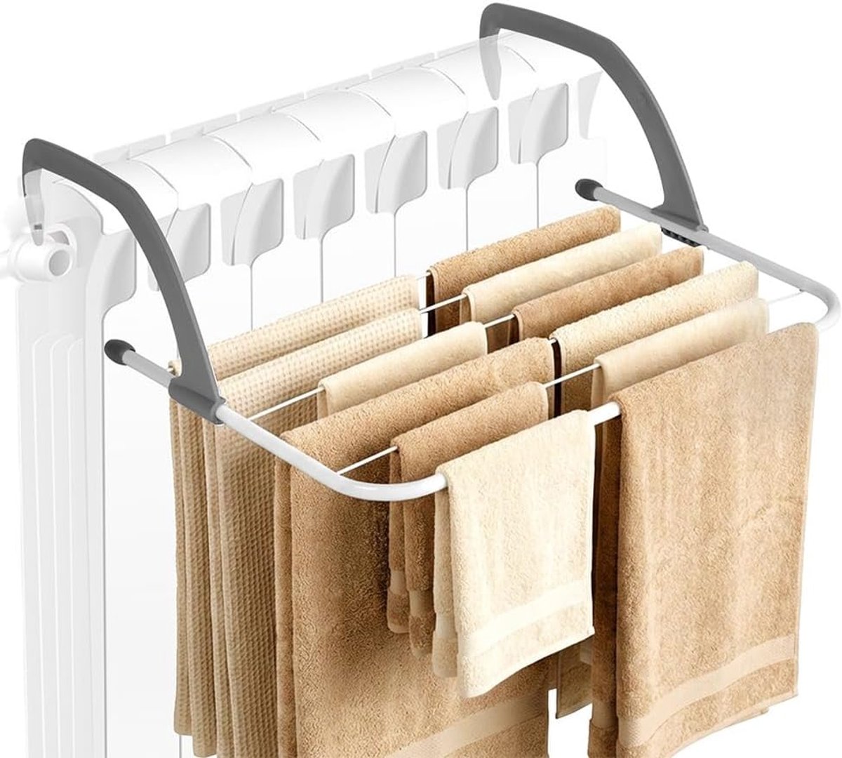 Radiator-wasrek, wit, metaal, 51 x 34 cm, voor balkon en badkamer