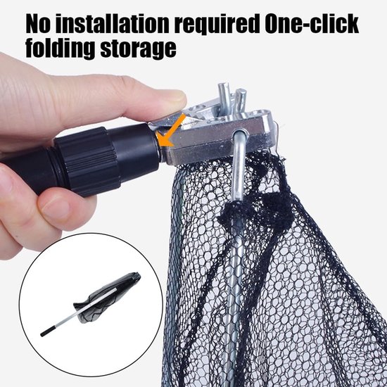 SnelShoppen - Pond Net 120 cm Met Telescopische Steel, Visnet, Zwembad Landing Net, Telescopisch Fishing Net Voor Het Schoonmaken Van Zwembaden En Tui van Snelshoppen — afbeelding 3