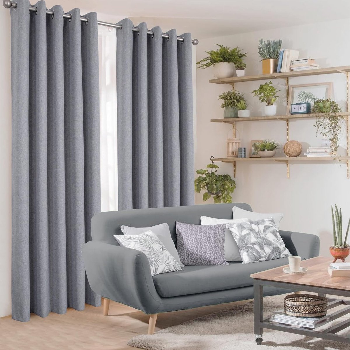 Zwartout gordijnen 140 x 175 cm - faux linnen - moderne uitstraling - ideale privacybescherming - SnelShoppen
