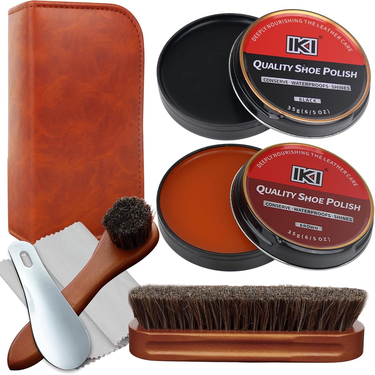 Schoenonderhoud set - premium leren schoenen - kleurloze schoenreiniger - verlengt levensduur - SnelShoppen