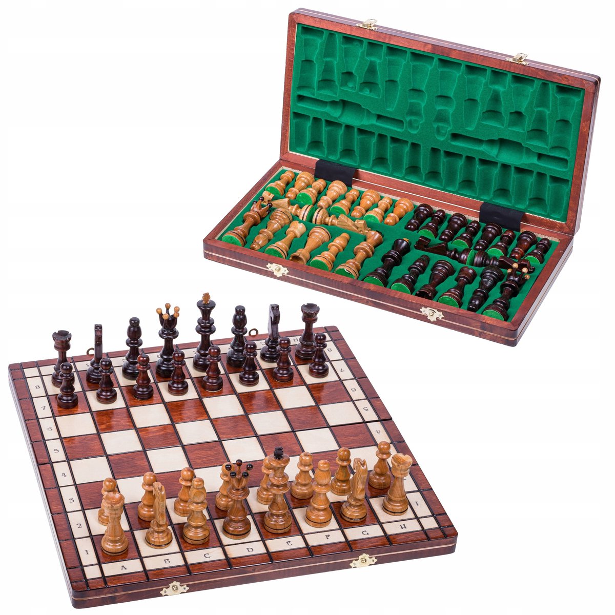 Houten Schaakspel Senators II - 40x40cm - Kersen Hout