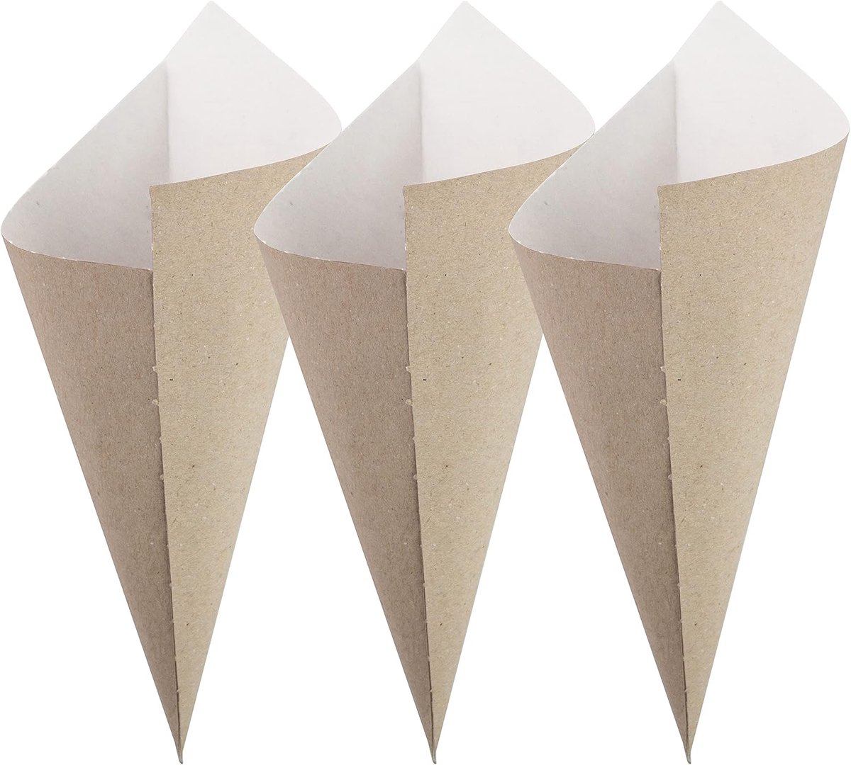 100 stuks hoeken van gerecycled karton voor warm of droog of vers fruit, 100% recyclebaar (Cornet 17 x 24 cm)