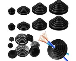 Wugongshan 70 Stk kabeldoorvoer rubberen doppen voor kabels, waterdicht kabeldoorvoer set, toren rubberen stoppen set, doorvoerdoppen assortiment voor de bescherming van elektrische apparaten kabels