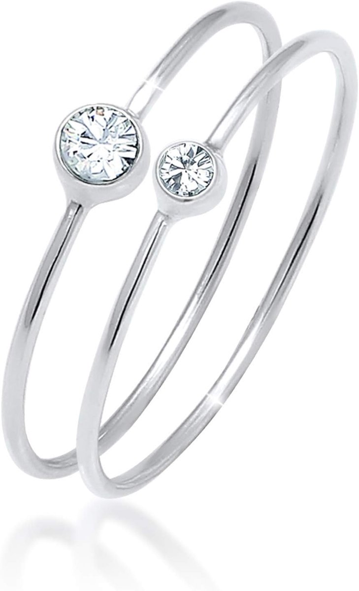 Elegante basic damesring met kristallen