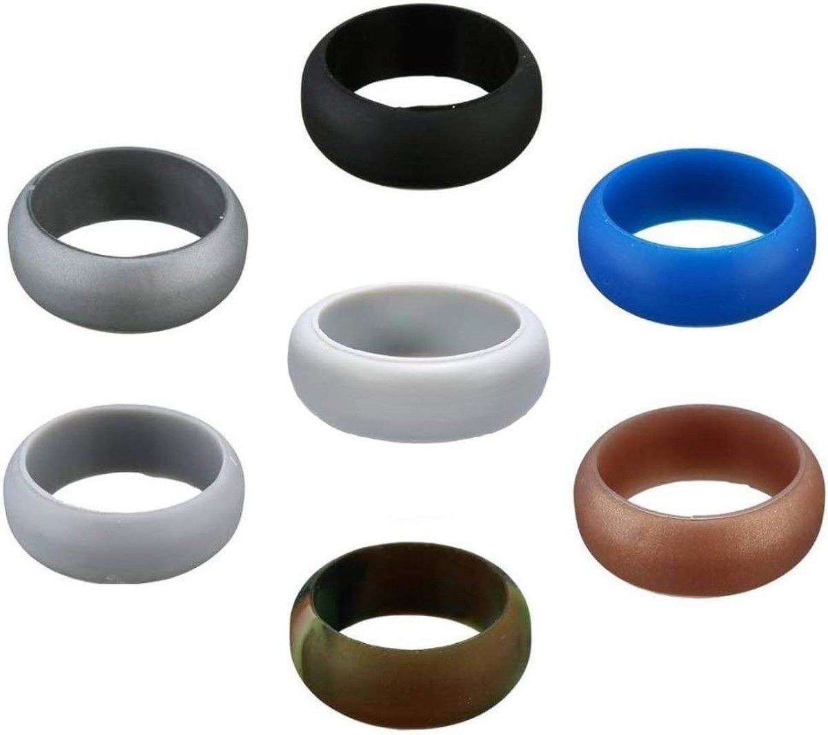 Siliconen Trouwring voor Mannen en Vrouwen Betaalbare Rubberen band, 7 stuks, 5 stuks en enkele stuks