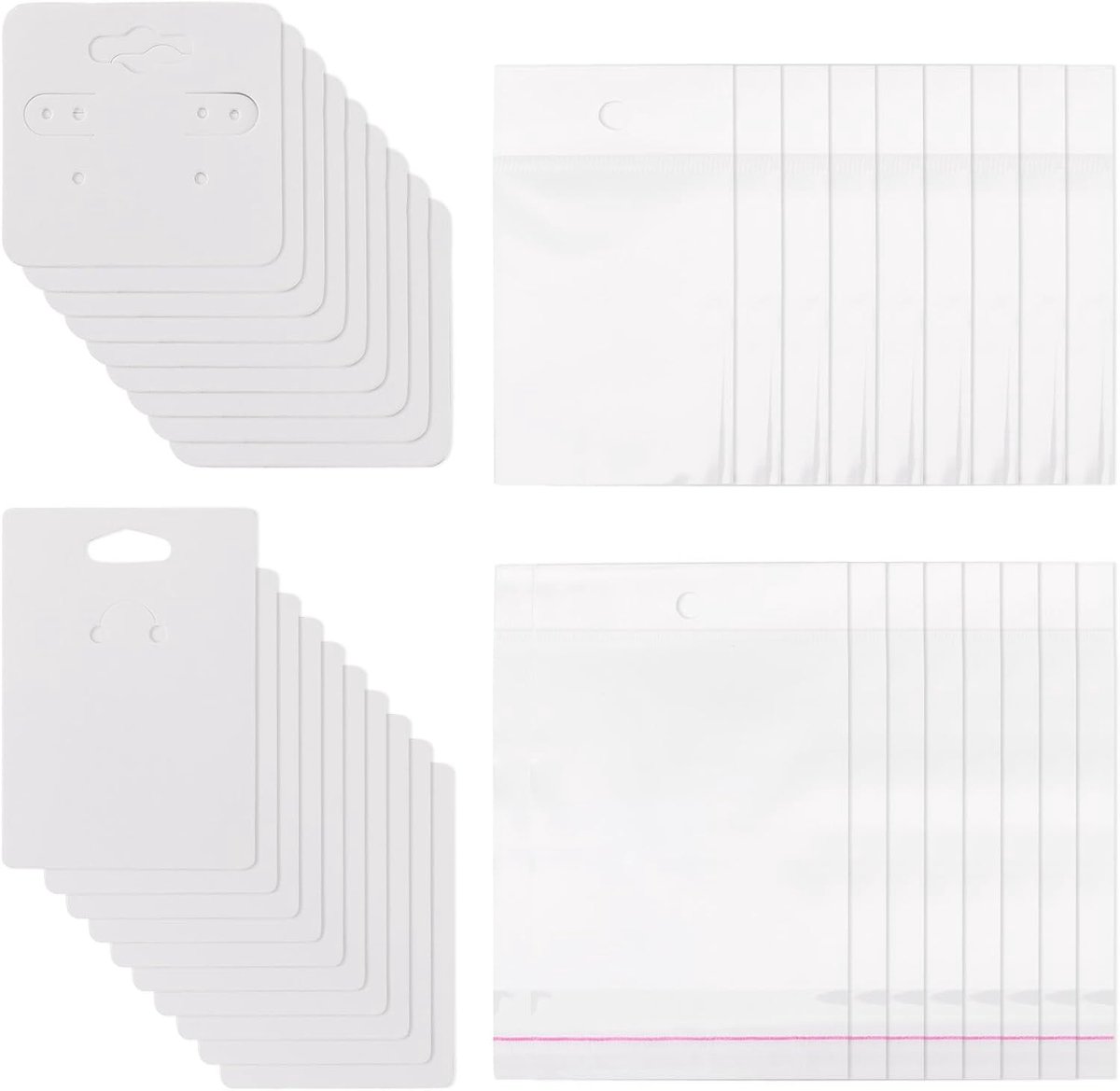 100 stuks oorbel display kaarten sieraden display kaart ketting opknoping sieraden verpakking kaarten oorbel houder kaart voor sleutelhanger doe-het-zelf sieraden displays, wit