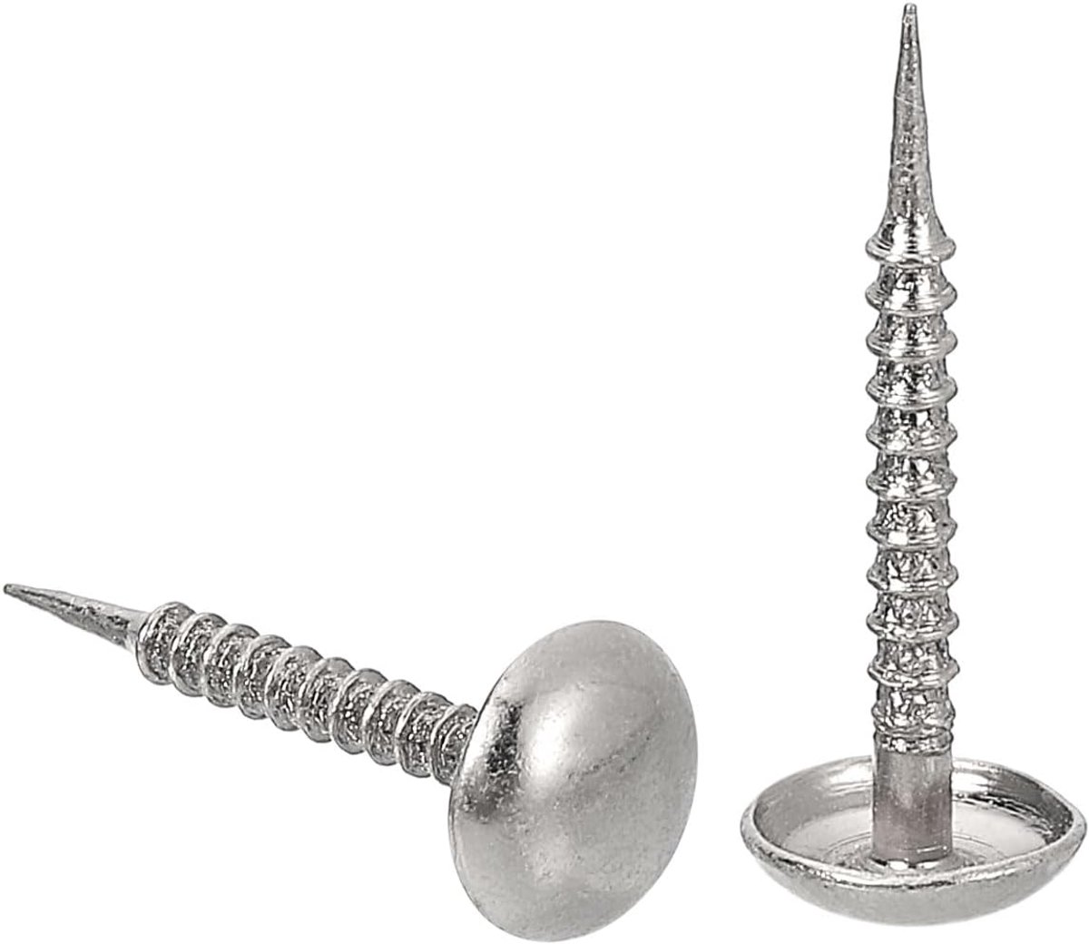 100 stuks meubelnagels, 8 x 20 mm, meubelnagels, ronde kop, decoratieve nagels voor banken, bedden, doe-het-zelfproject, zilver