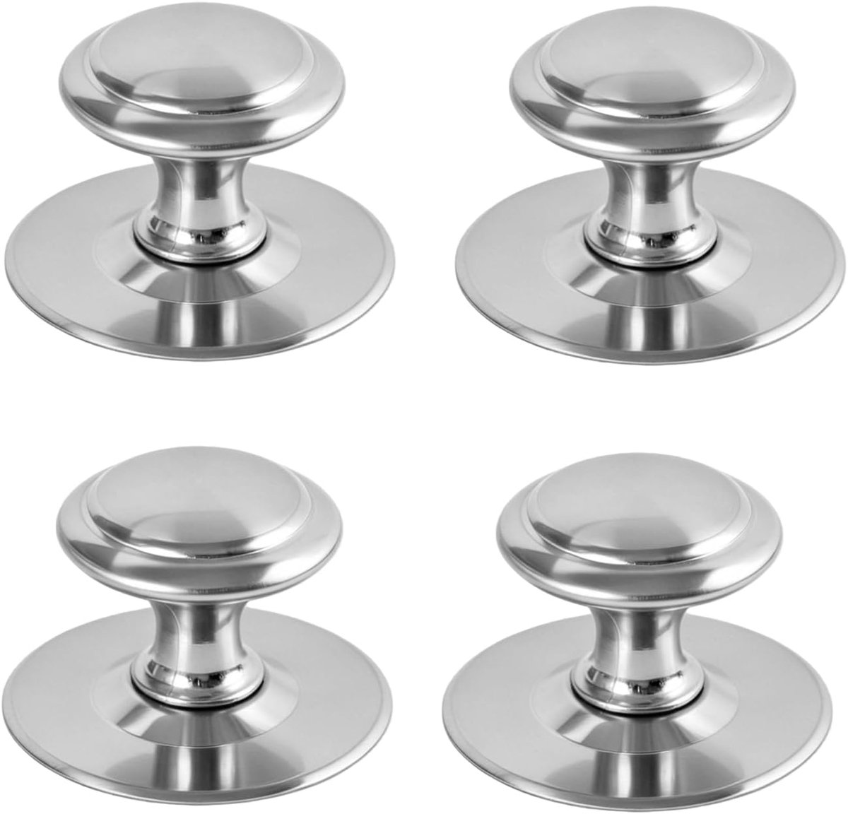Ladegrepen, set van 4, roestvrij staal, zilver, zonder boren of lijm, voor keukenkasten, schuifdeuren, ramen, glad oppervlak