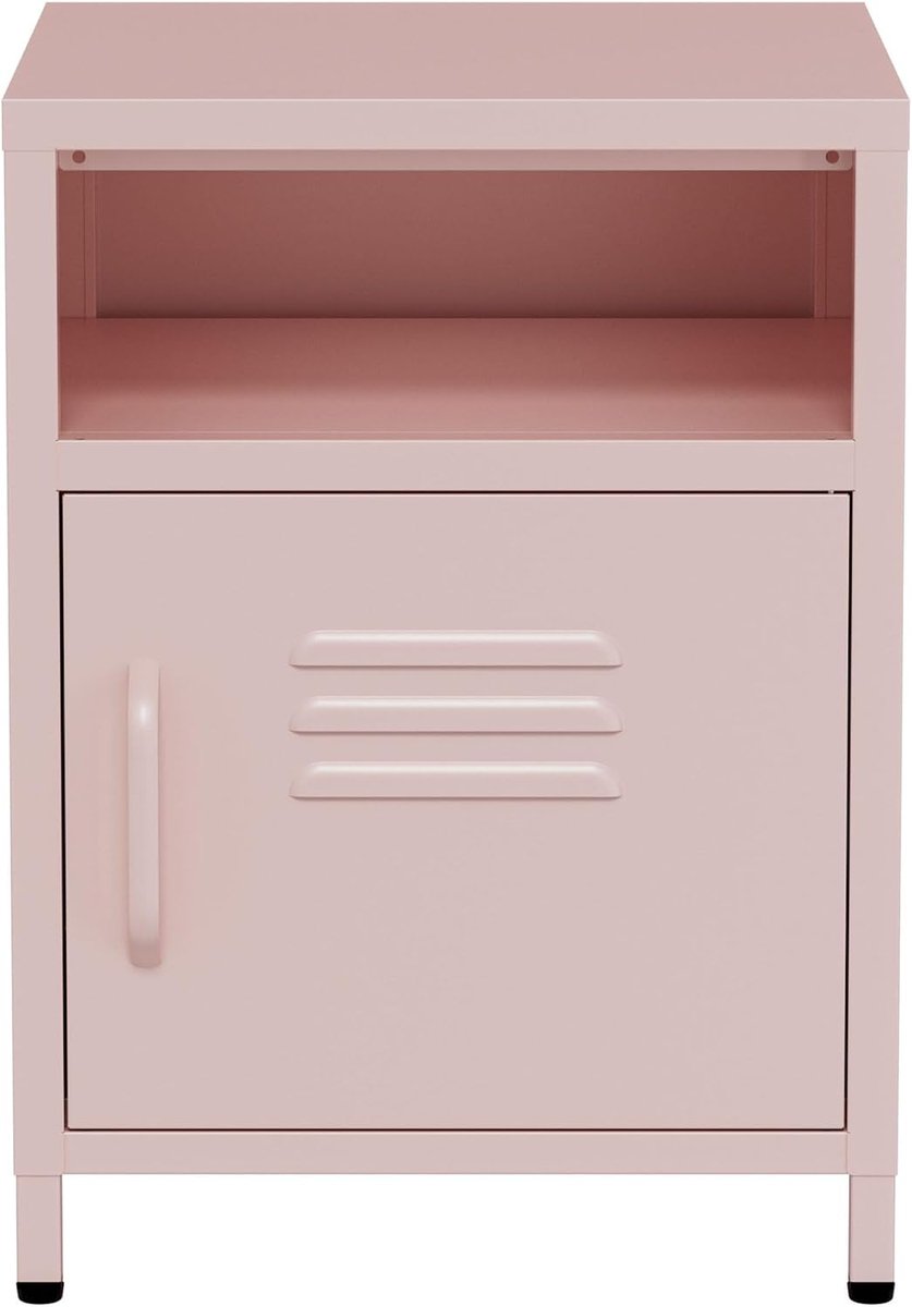 Bijzettafel 40x40x55cm - Metaal - Roze - Ideale opbergruimte voor tuinaccessoires - SnelShoppen