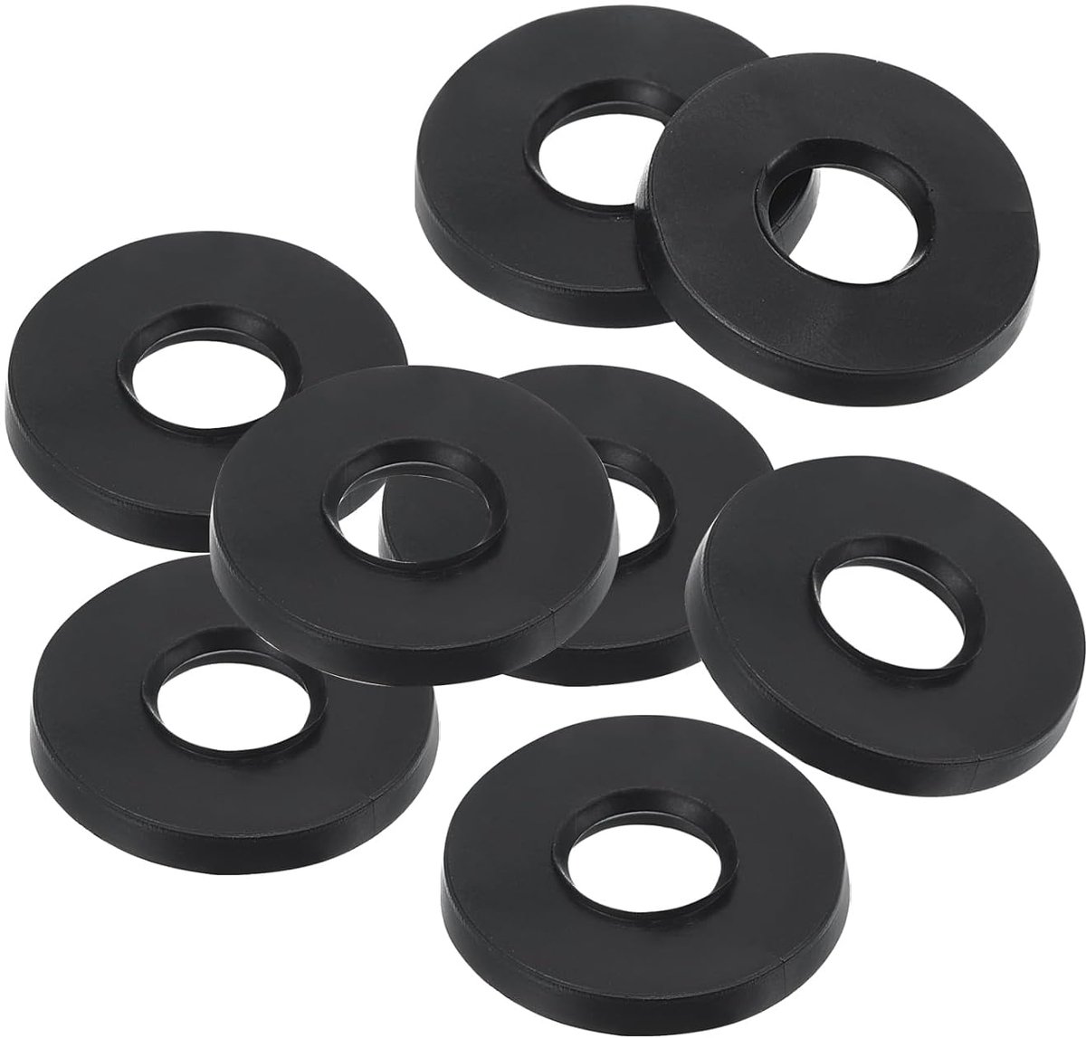 M8 Rubberen sluitringen, rubberen afdichting, rond, 8 stuks, 8 mm ID, 21 mm OD, 2 mm dik, platte sluitringen, set, afdichtingsrubber voor kraanbuis, bevestigingsschroef, zwart