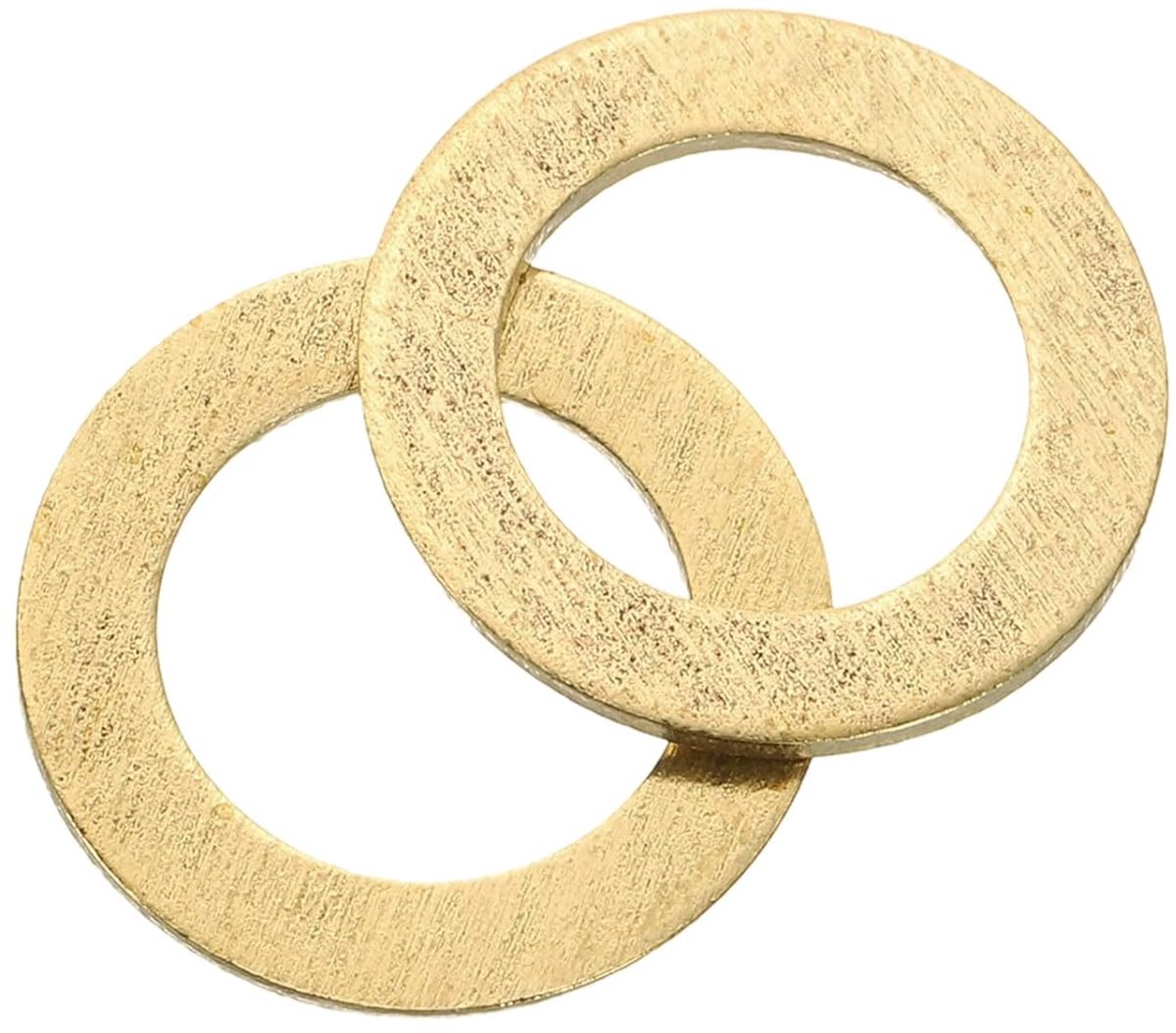 Set van 15 stuks sluitringen, M10 x 16 mm x 1 mm messing ringen, sluitringen, assortiment, platte borgringen, afdichtring, metalen ringen voor schroeven, bouten, moeren