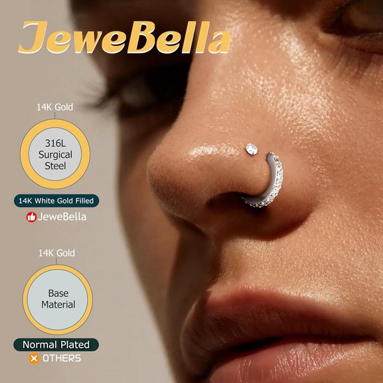 16G neuspiercing chirurgisch staal piercing oor zilver goud piercing tragus conch septum helix lip kraakbeen piercing oorringen hypoallergeen dames piercing sieraden — afbeelding 3